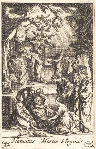Narození Panny Marie, v roce 1630 nebo později. od Jacques Callot