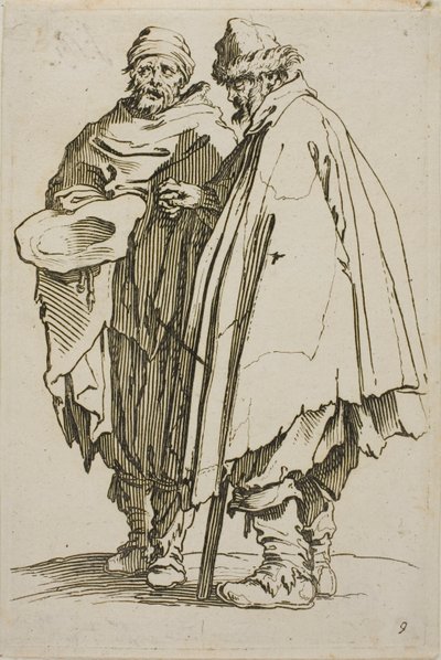 The Blind Man and his Companion, deska devět z The Beggars od Jacques Callot