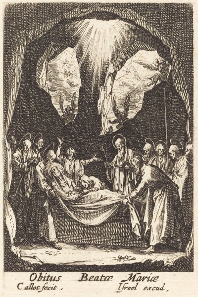 Pohřeb Panny Marie v roce 1630 nebo později. od Jacques Callot
