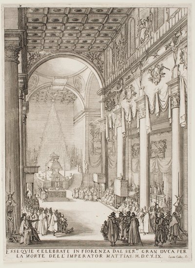 Katafalk císaře Matyáše od Jacques Callot