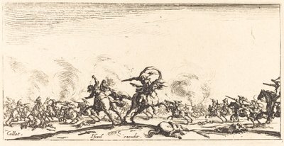 Kavalerie boj s pistolemi od Jacques Callot