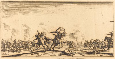 Kavalerie boj s pistolemi od Jacques Callot