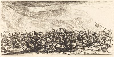 Kavalerie boj s meči od Jacques Callot