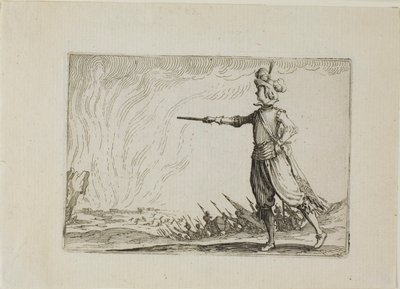 Pěší velitel, z knihy Caprices od Jacques Callot
