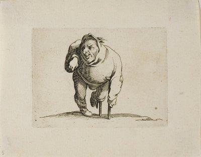 Mrzák s berlí a dřevěnou nohou od Varie Figure Gobbi od Jacques Callot