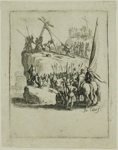Ukřižování, z knihy Malé pašije od Jacques Callot