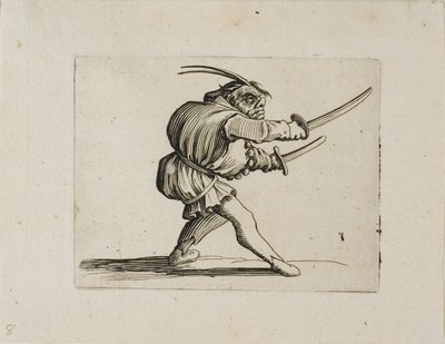 Duelist se dvěma meči, od Varie Figure Gobbi od Jacques Callot