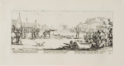 The Fire Squad, deska dvanáct z The Miseries of War od Jacques Callot