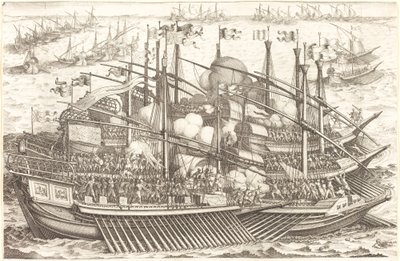 První námořní bitva od Jacques Callot