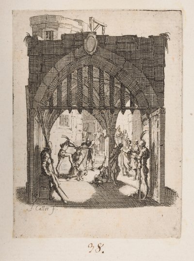 Bičování, ne. 6 z 11 od La Petite Passion od Jacques Callot