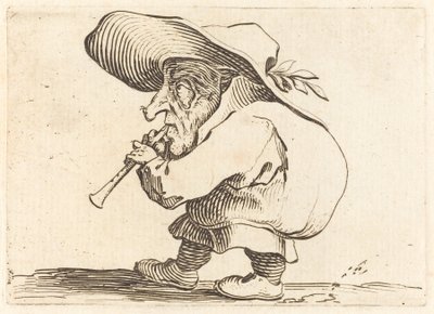 Flageolet Player, c. 1622. od Jacques Callot