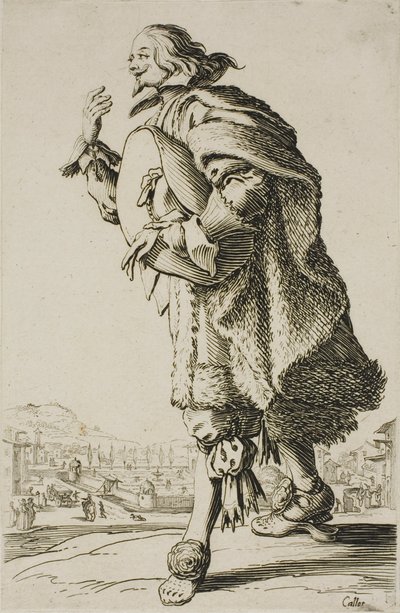 Generál, který salutuje a drží klobouk pod paží, deska druhá z knihy La Noblesse od Jacques Callot