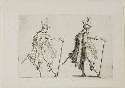 Gentleman s velkou holí z The Caprices od Jacques Callot