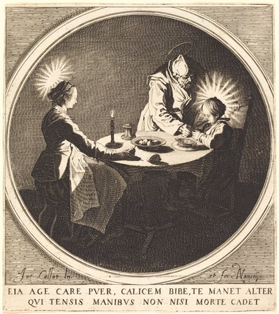 Svatá rodina u stolu od Jacques Callot