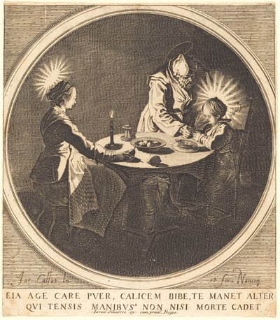 Svatá rodina u stolu od Jacques Callot