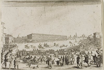 Koňské dostihy v paláci Pitti ve Florencii od The Caprices od Jacques Callot