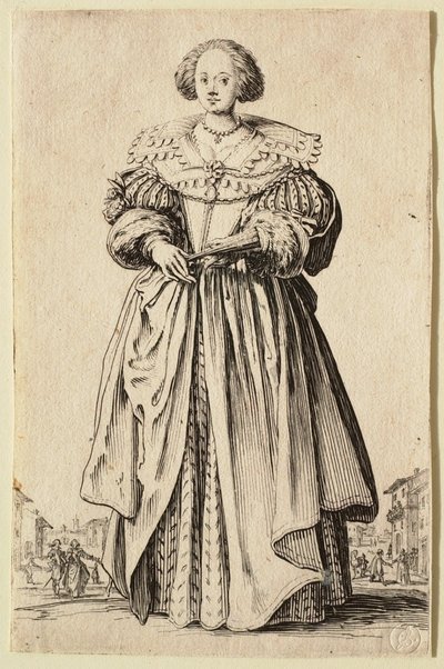 Dáma s vějířem od Jacques Callot