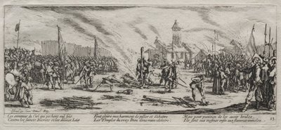 The Large Miseries of War: Spalování na hranici od Jacques Callot