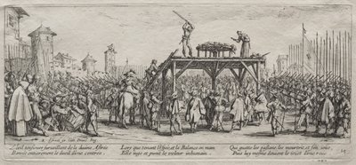The Large Miseries of War: Execution on the Wheel od Jacques Callot
