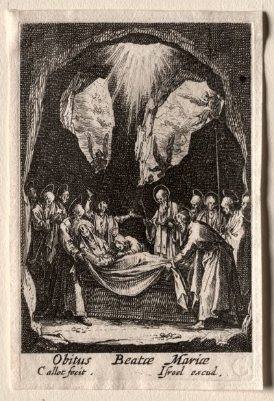 Život Panny Marie: Pohřeb Panny Marie od Jacques Callot