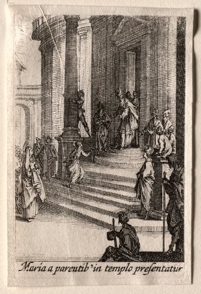 Život Panny Marie: Uvedení Panny Marie do chrámu. od Jacques Callot