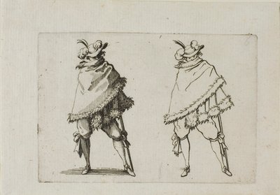 Muž zabalený do kabátu, z The Caprices od Jacques Callot