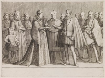 Sňatek Ferdinanda I. s Kristinou Lotrinskou, ze série „Život Ferdinanda de