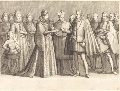 Manželství Ferdinanda a Christiny Lotrinských od Jacques Callot