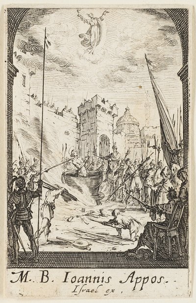 Umučení svatého Jana Evangelisty, pátá deska z knihy Umučení apoštolů od Jacques Callot
