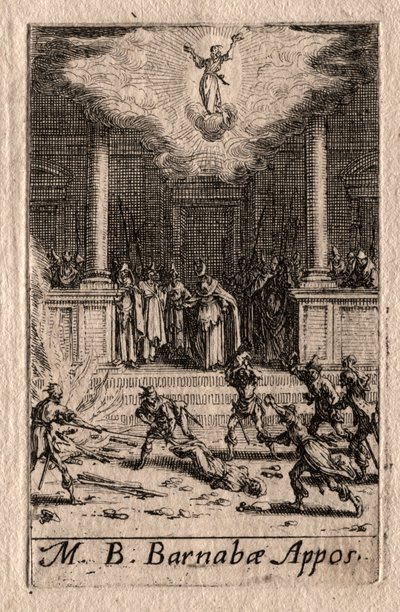 Umučení apoštolů: Sv. Barnabáš. od Jacques Callot