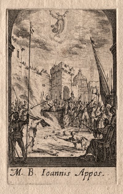 Umučení apoštolů: Svatý Jan Evangelista. od Jacques Callot