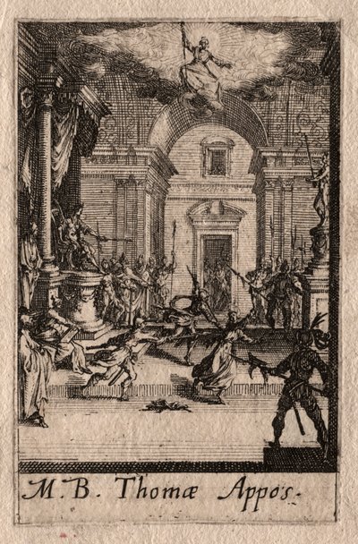 Umučení apoštolů: Svatý Tomáš. od Jacques Callot