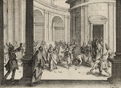 Obchodníci vyhnaní z chrámu, 1635 od Jacques Callot