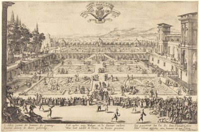 Zámecké zahrady v Nancy od Jacques Callot