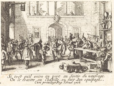 Rodiče rozdávají dárky od Jacques Callot