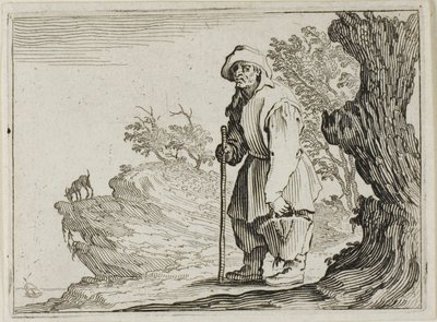 Rolník nesoucí tašku, z The Caprices od Jacques Callot