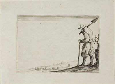 Rolník nesoucí svou lopatu na rameni, z The Caprices od Jacques Callot