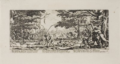 The Peasants Avenge Themselves, deska sedmnáctá z The Miseries of War od Jacques Callot