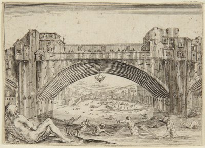 Ponte Vecchio, Florencie od Jacques Callot