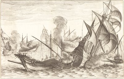 Druhá námořní bitva od Jacques Callot