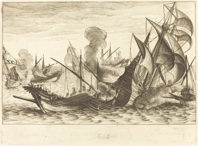 Druhá námořní bitva od Jacques Callot