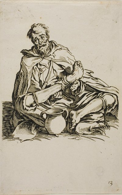 The Sickly One, deska třináctá z The Beggars od Jacques Callot