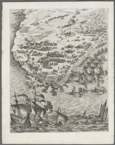 Obléhání La Rochelle: Deska 10, 1628-1630. od Jacques Callot