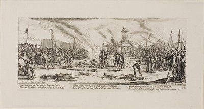 Kůl, třináctá deska z knihy Válečná utrpení od Jacques Callot