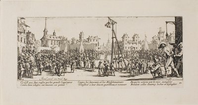 Strappado, deska deset z The Miseries of War od Jacques Callot