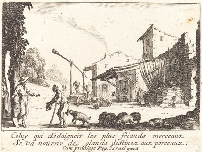 The Swineherd, 1635. od Jacques Callot