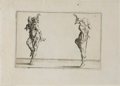 Dva pantaloni se na sebe dívají, z Kapriců od Jacques Callot