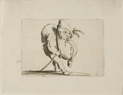 Nerovný s holí, od Varie Figure Gobbi od Jacques Callot