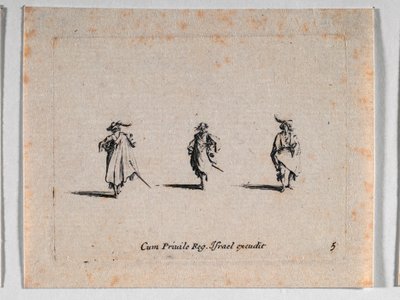Tři kavalíři z Les Fantaisies de Noble J. Callot... od Jacques Callot