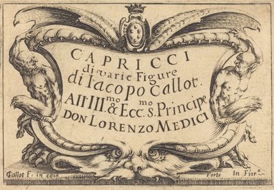Titulní strana pro The Capricci, c. 1617. od Jacques Callot